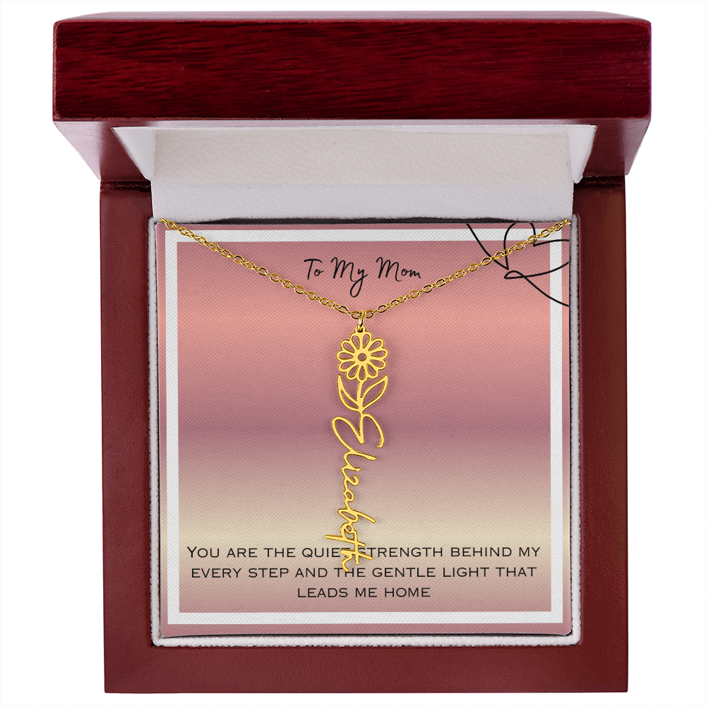 To My Mom Flower Name Necklace