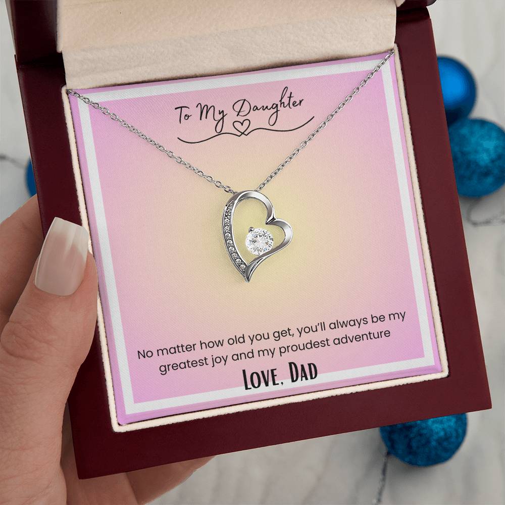 To My Daughter, From Dad Forever Love Necklace