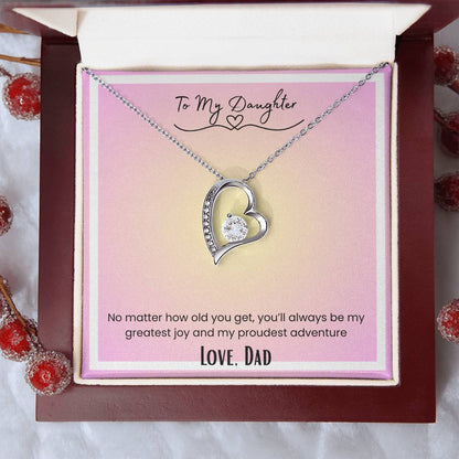 To My Daughter, From Dad Forever Love Necklace