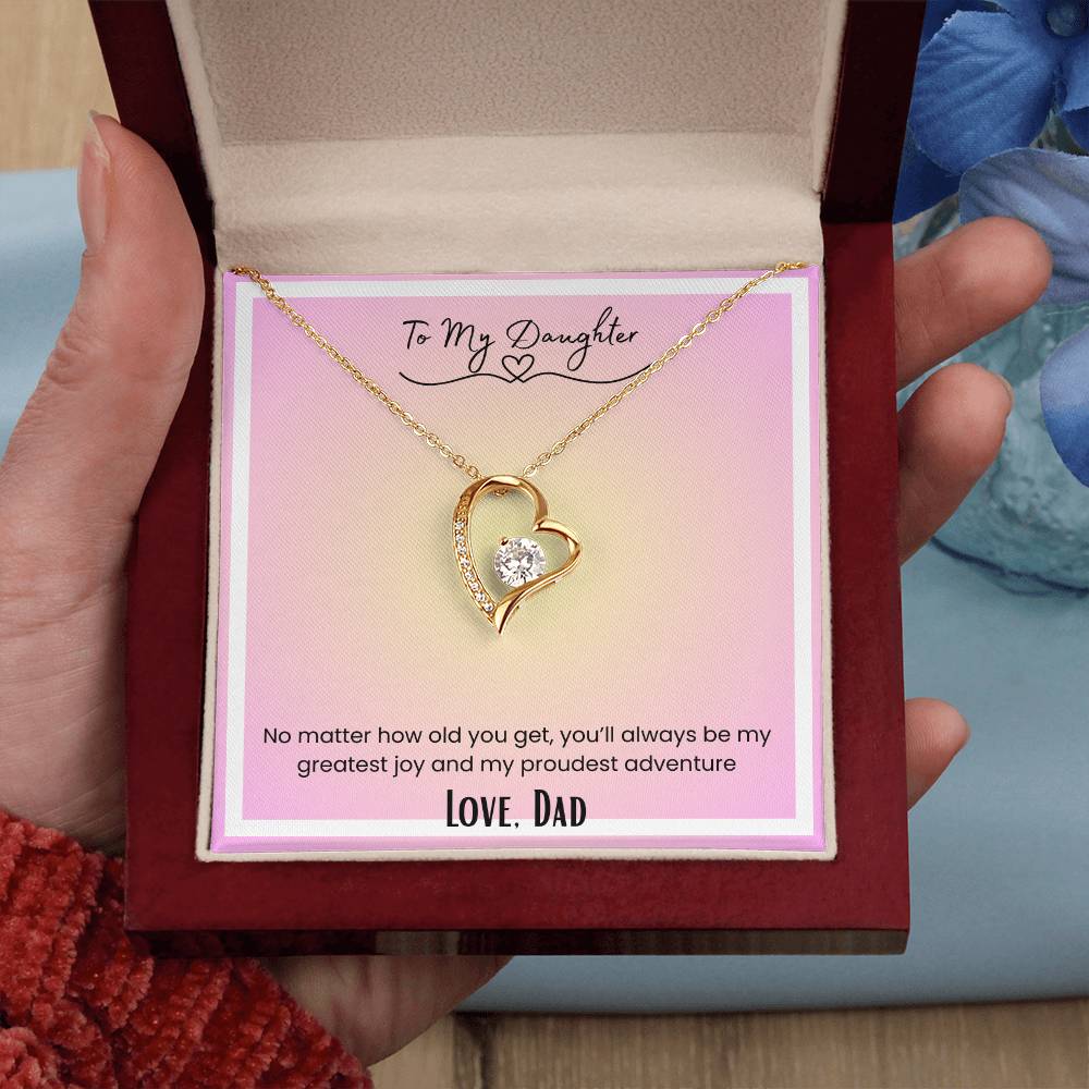 To My Daughter, From Dad Forever Love Necklace