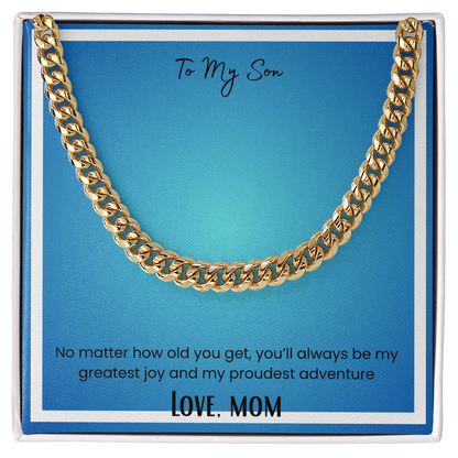 To My Son, From Mom Cuban Link Chain