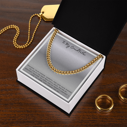 To My Grandfather Cuban Link Chain