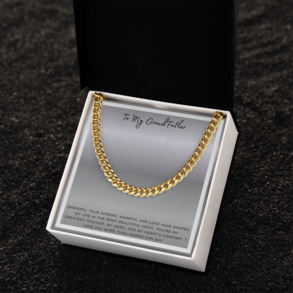 To My Grandfather Cuban Link Chain