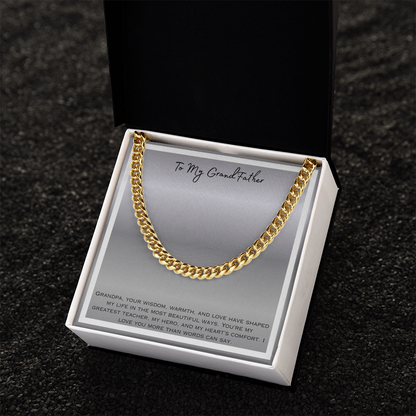 To My Grandfather Cuban Link Chain