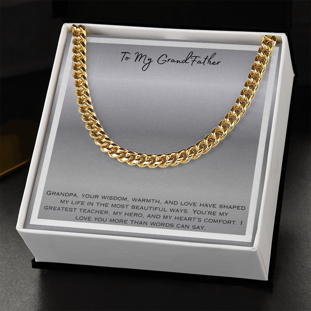 To My Grandfather Cuban Link Chain