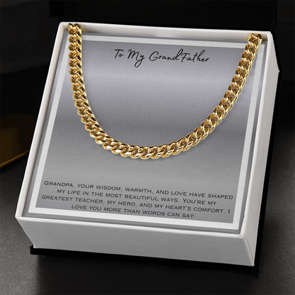 To My Grandfather Cuban Link Chain