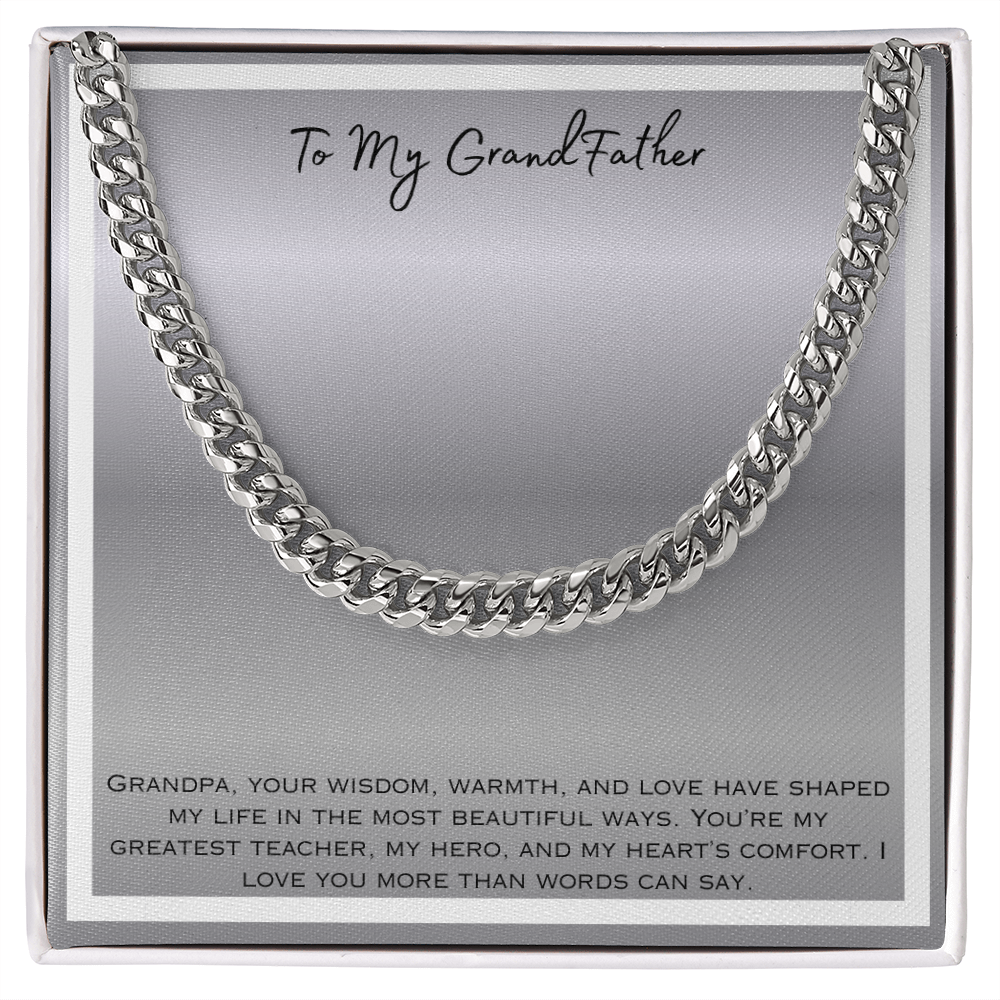 To My Grandfather Cuban Link Chain