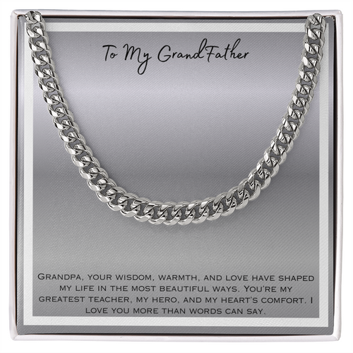 To My Grandfather Cuban Link Chain