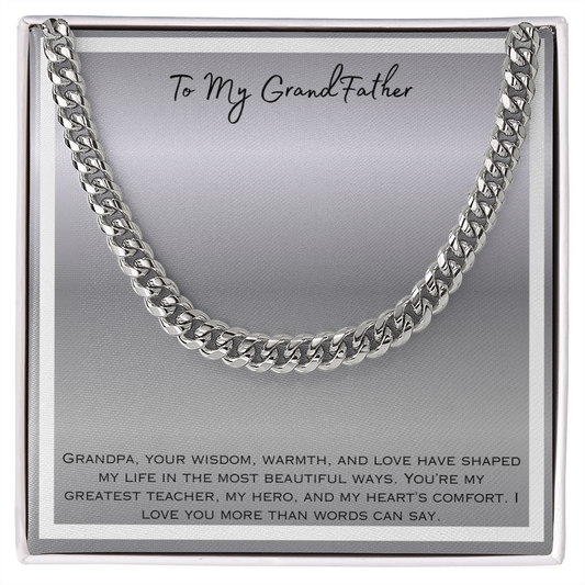 To My Grandfather Cuban Link Chain