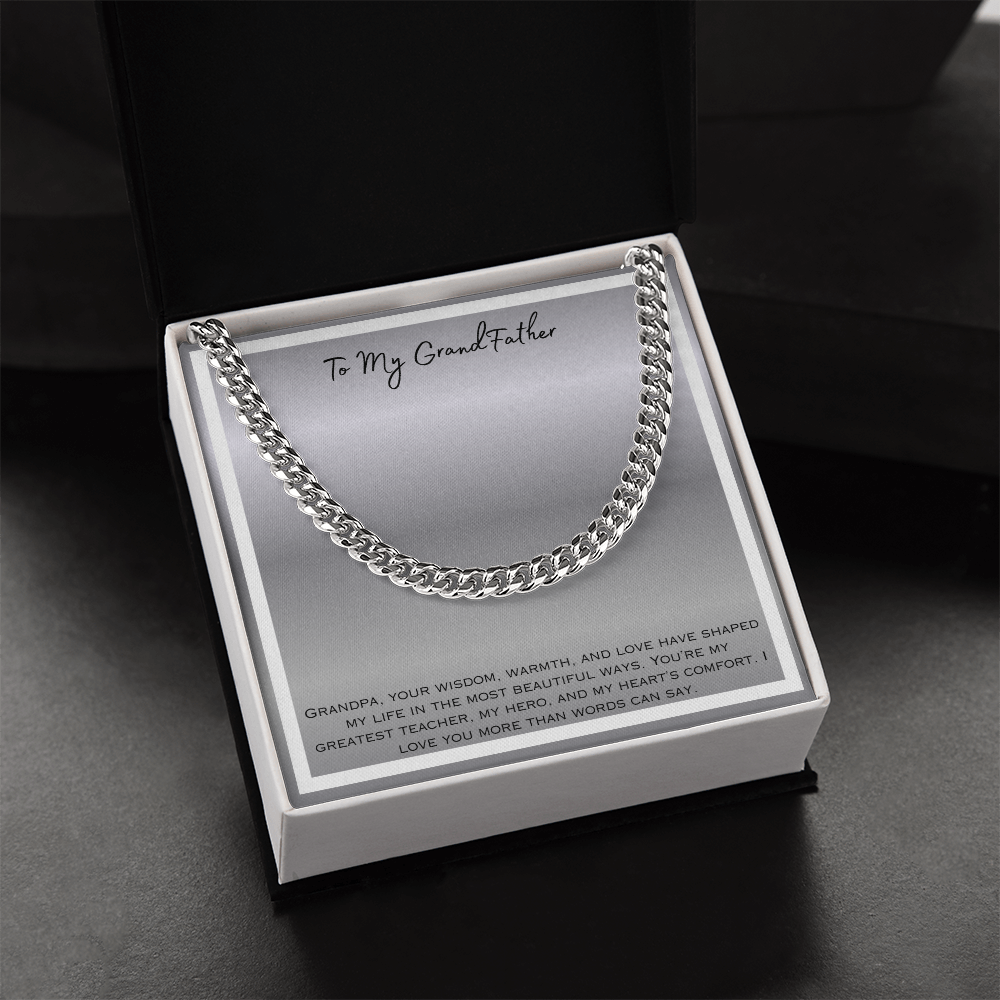 To My Grandfather Cuban Link Chain