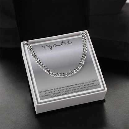 To My Grandfather Cuban Link Chain
