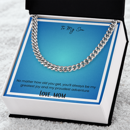 To My Son, From Mom Cuban Link Chain