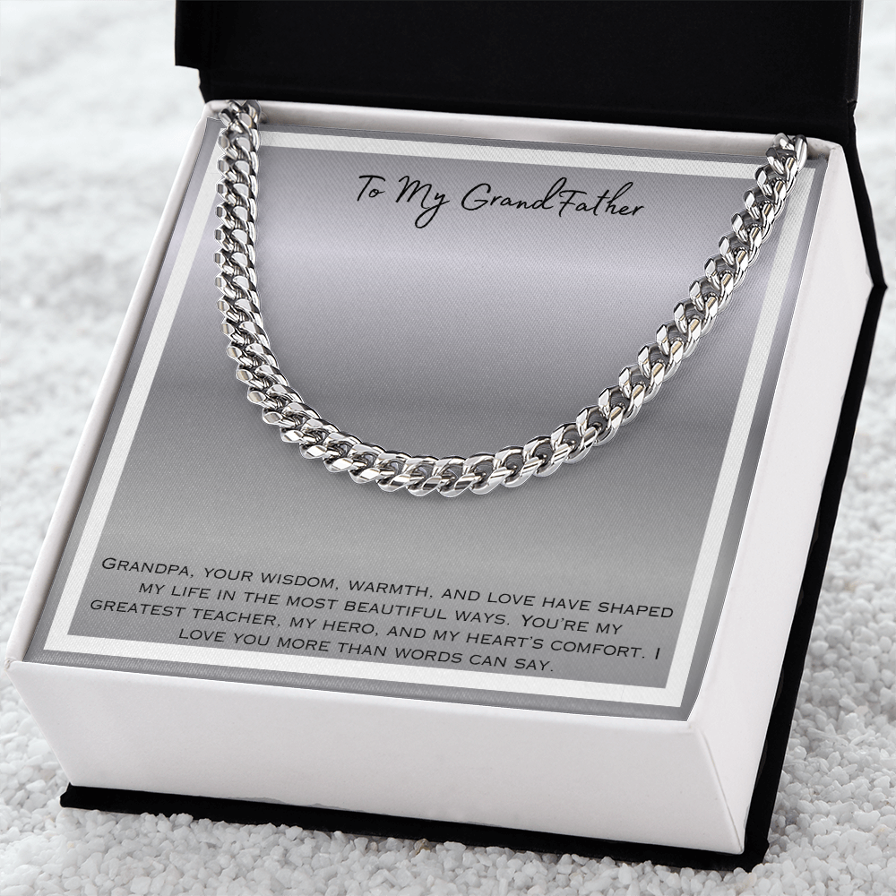 To My Grandfather Cuban Link Chain