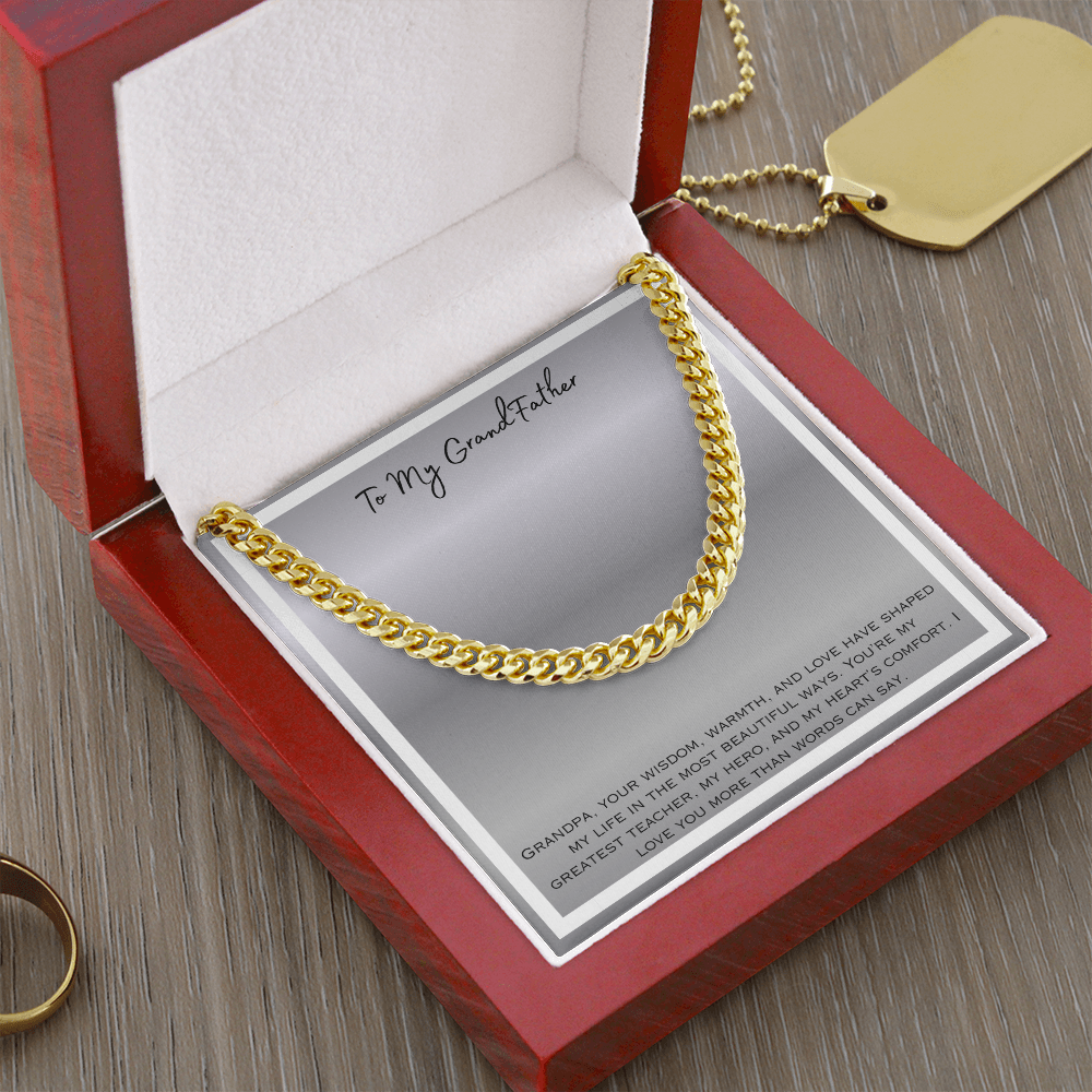 To My Grandfather Cuban Link Chain