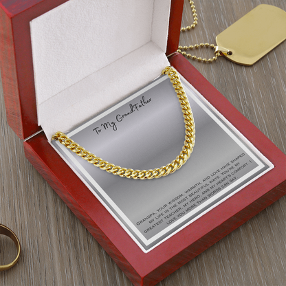 To My Grandfather Cuban Link Chain
