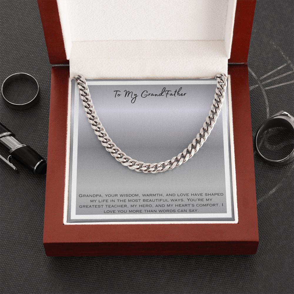 To My Grandfather Cuban Link Chain