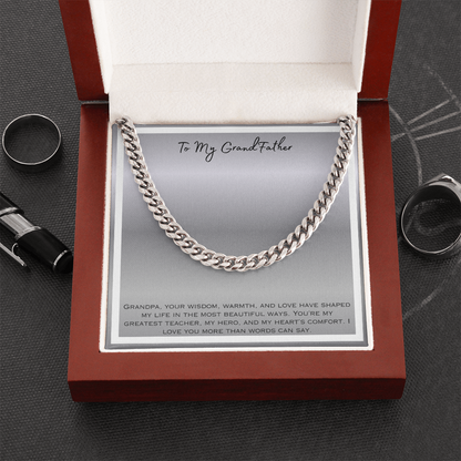 To My Grandfather Cuban Link Chain