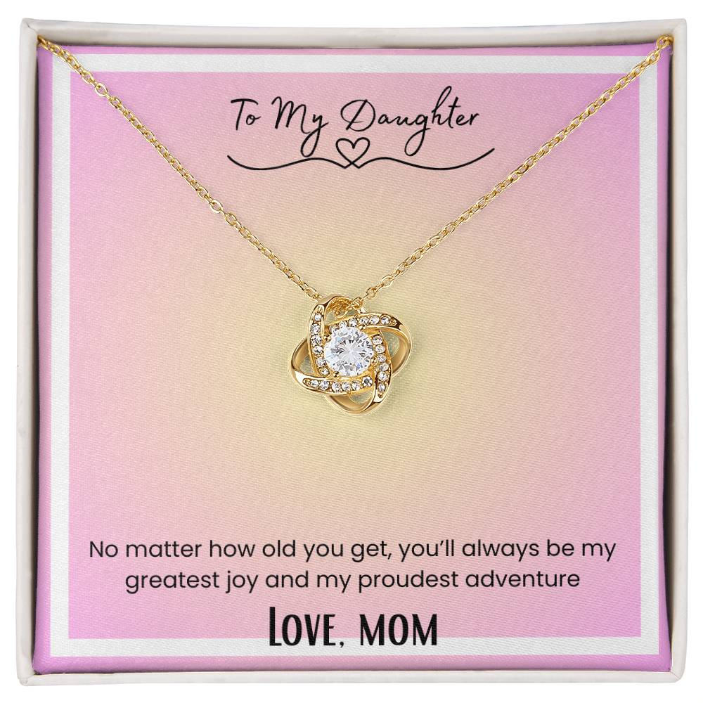 To My Daughter, From Mom Love Knot Necklace