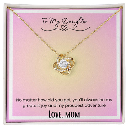 To My Daughter, From Mom Love Knot Necklace