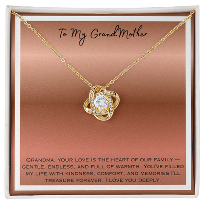 To My Grandmother  Love Knot Necklace