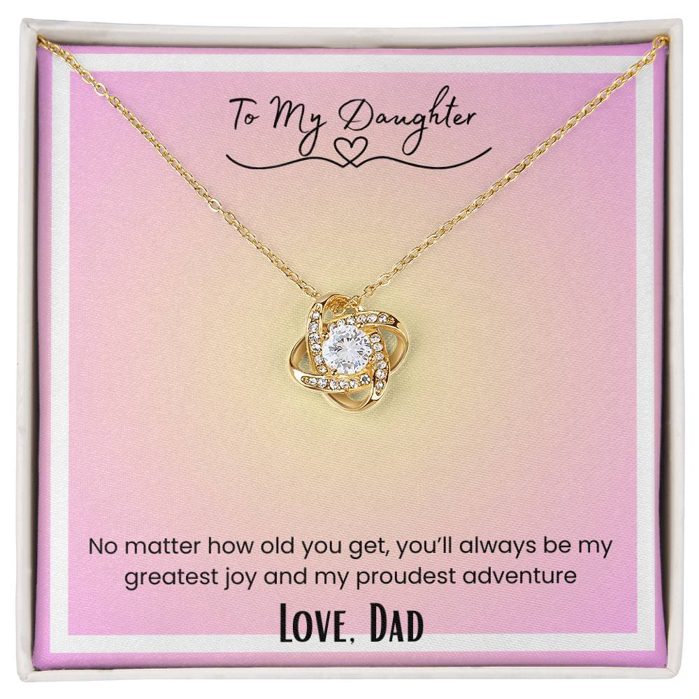 To My Daughter, From Dad Love Knot Necklace