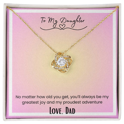 To My Daughter, From Dad Love Knot Necklace