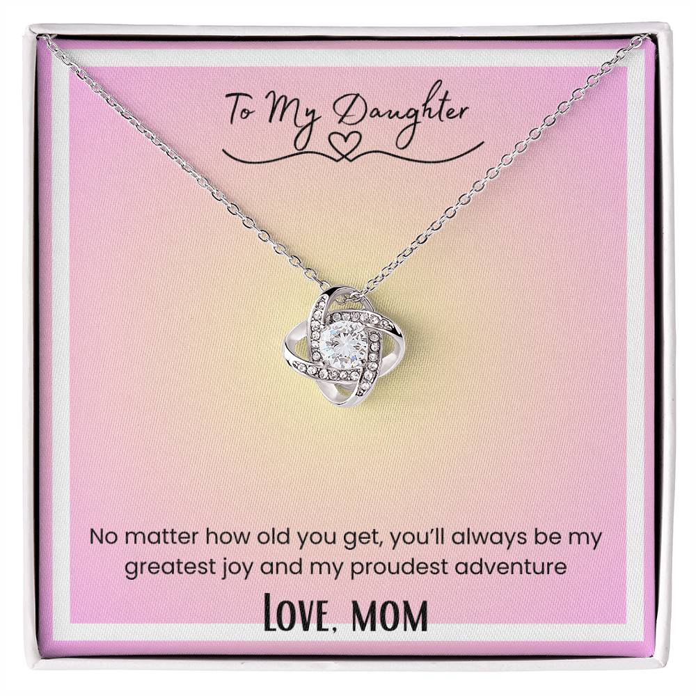 To My Daughter, From Mom Love Knot Necklace