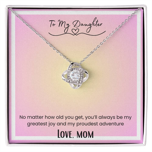 To My Daughter, From Mom Love Knot Necklace