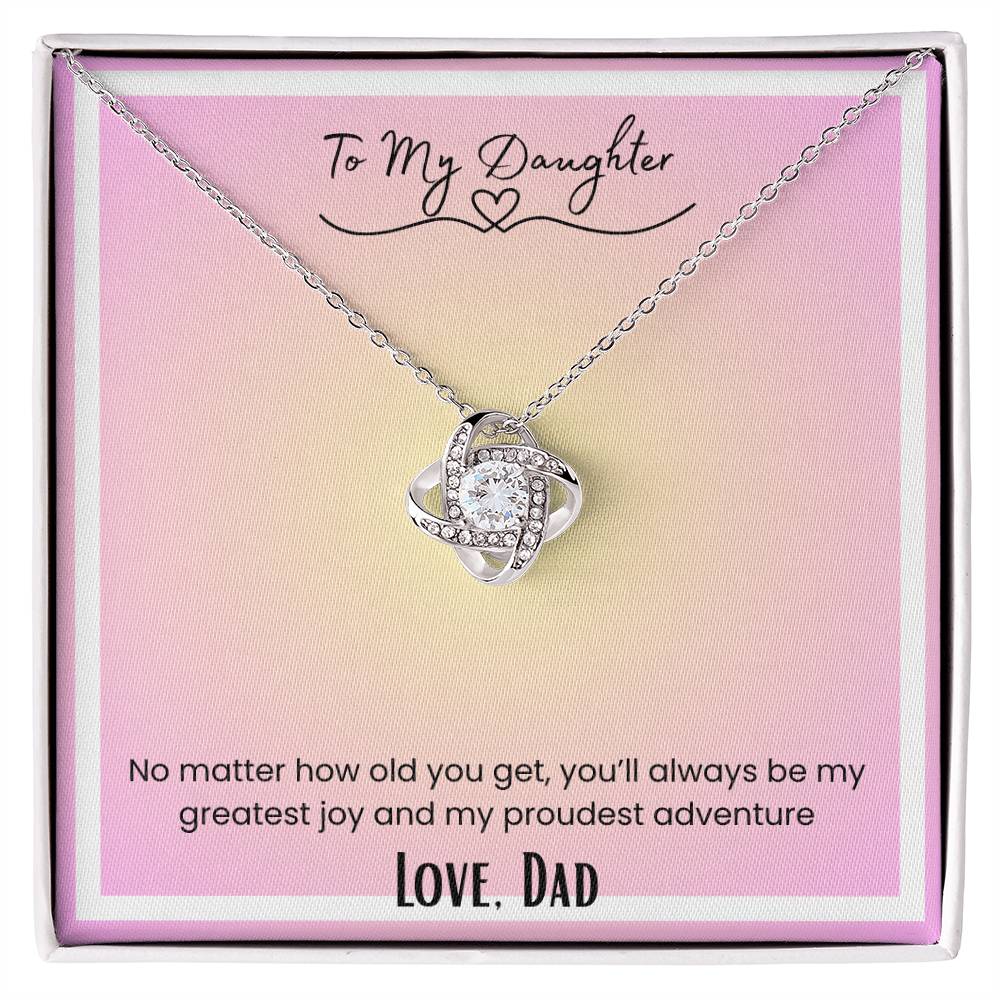 To My Daughter, From Dad Love Knot Necklace