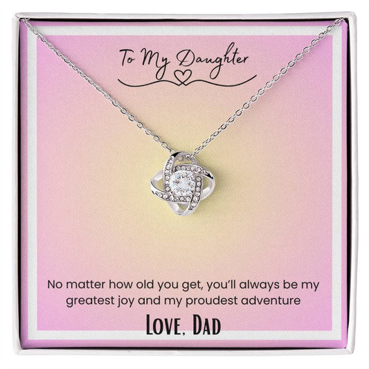 To My Daughter, From Dad Love Knot Necklace
