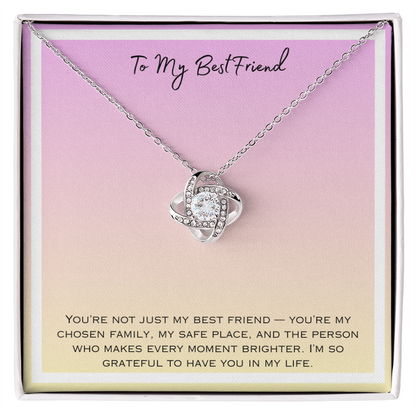 To My Bestfriend Love Knot Necklace