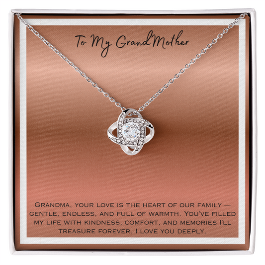 To My Grandmother  Love Knot Necklace