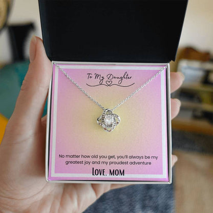 To My Daughter, From Mom Love Knot Necklace