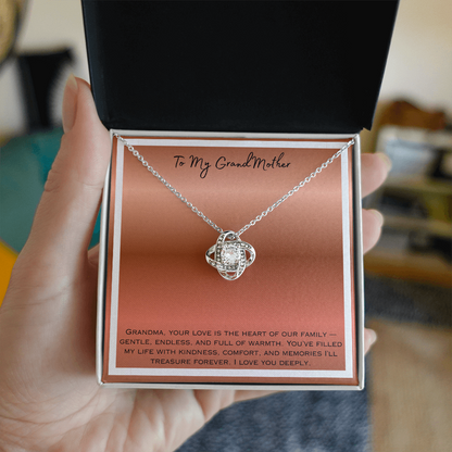 To My Grandmother  Love Knot Necklace