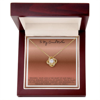 To My Grandmother  Love Knot Necklace