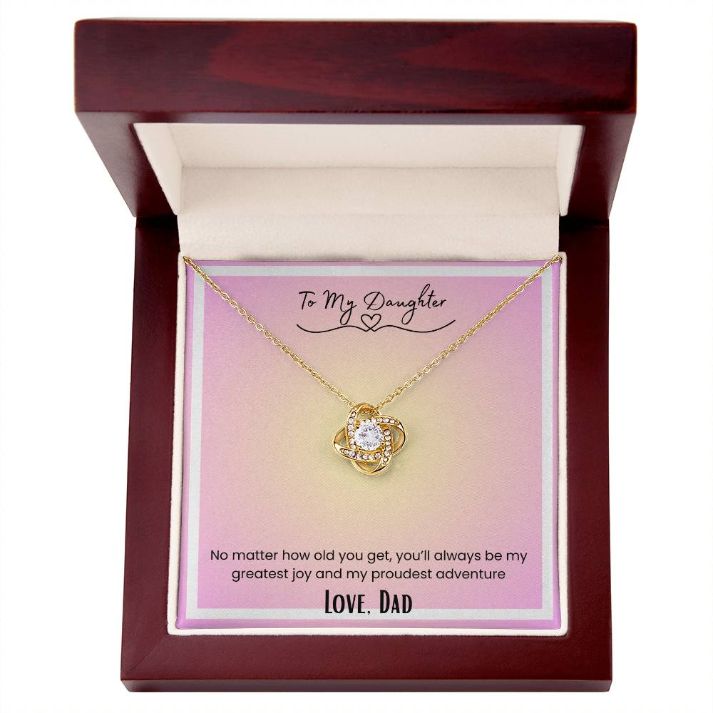 To My Daughter, From Dad Love Knot Necklace