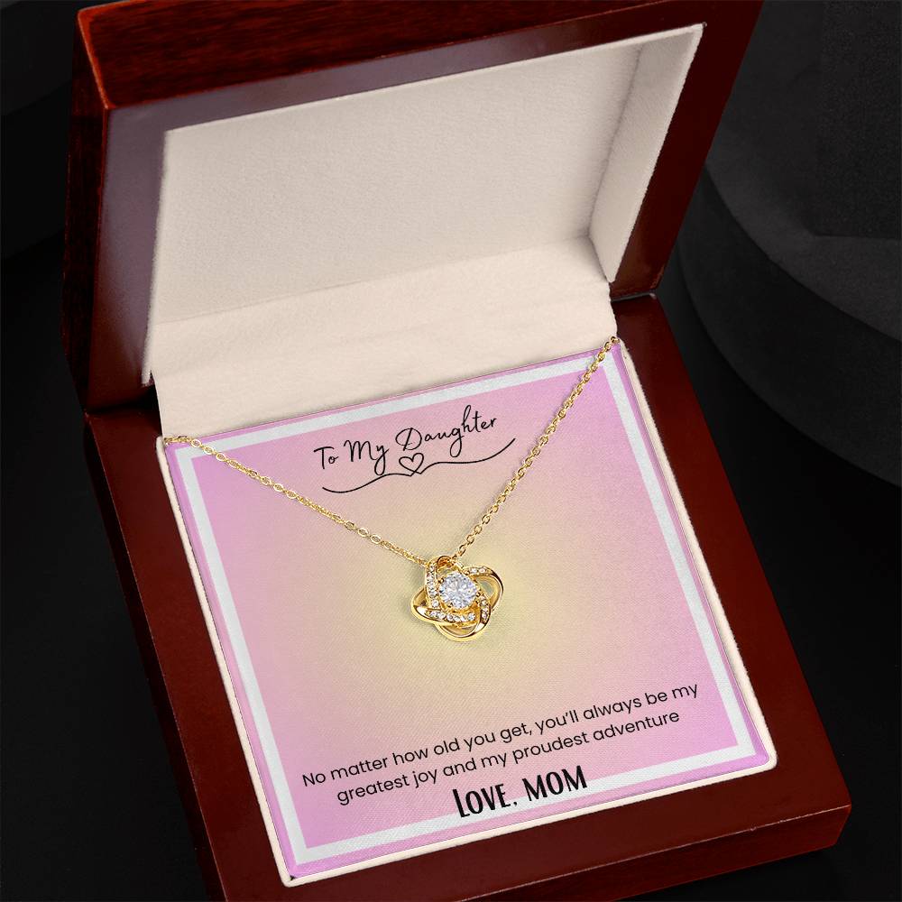 To My Daughter, From Mom Love Knot Necklace