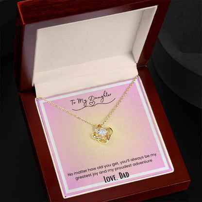 To My Daughter, From Dad Love Knot Necklace