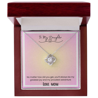 To My Daughter, From Mom Love Knot Necklace