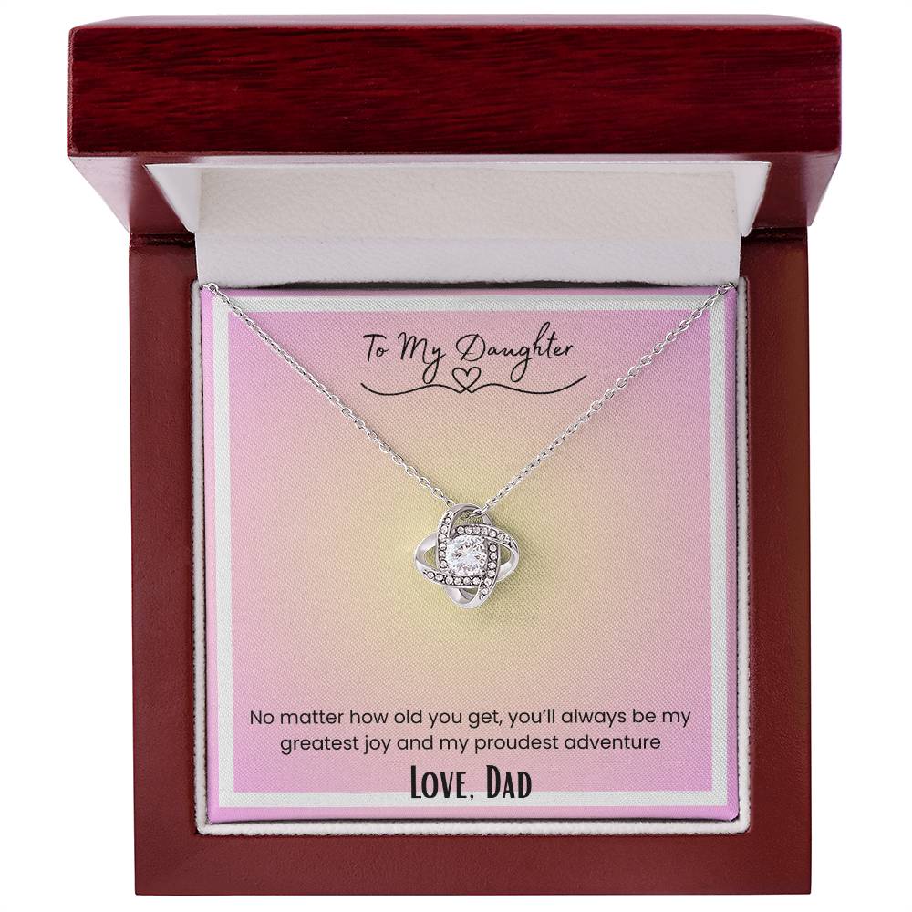 To My Daughter, From Dad Love Knot Necklace