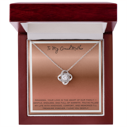 To My Grandmother  Love Knot Necklace