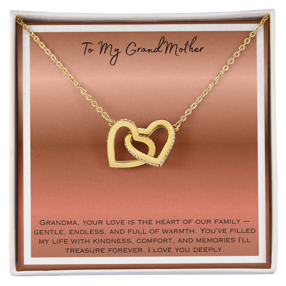 To My Grandmother Interlocking Hearts Necklace