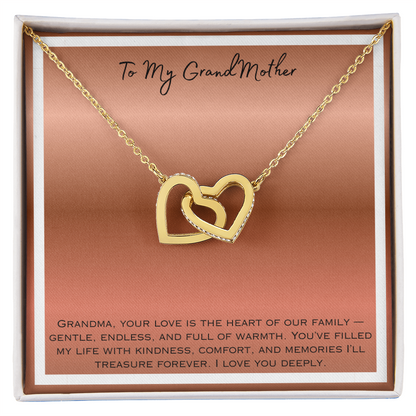 To My Grandmother Interlocking Hearts Necklace