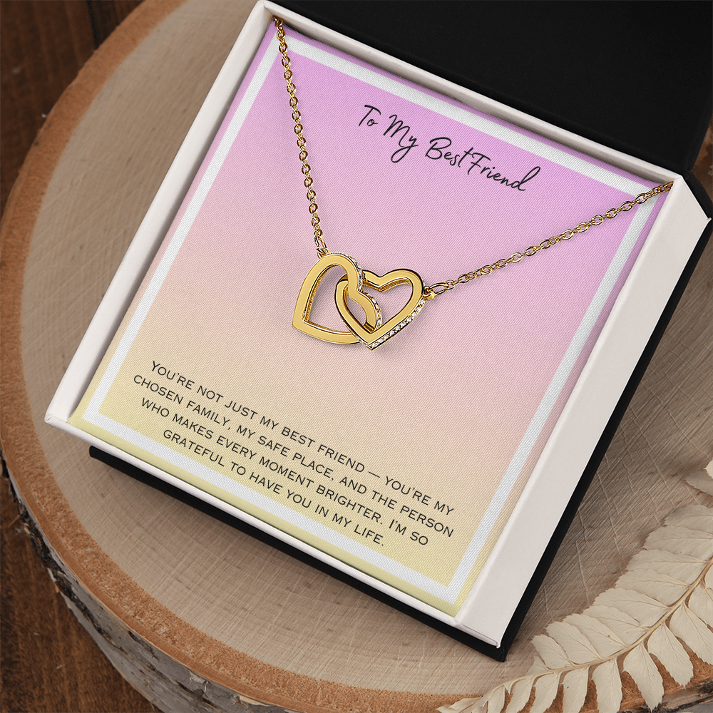 To My Best Friend Interlocking Hearts Necklace