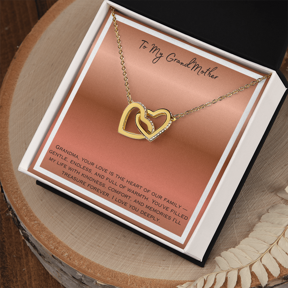 To My Grandmother Interlocking Hearts Necklace