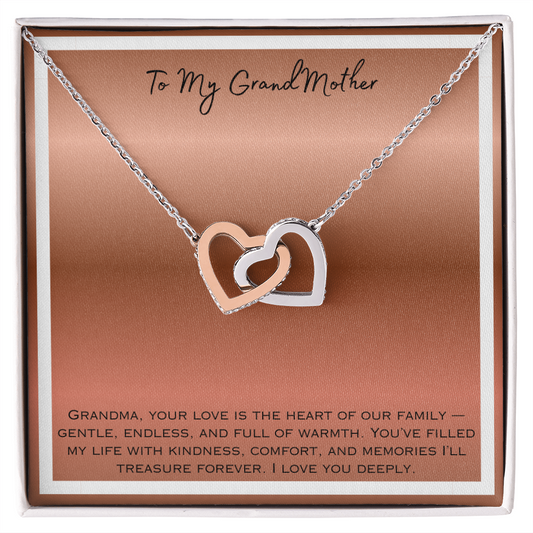 To My Grandmother Interlocking Hearts Necklace