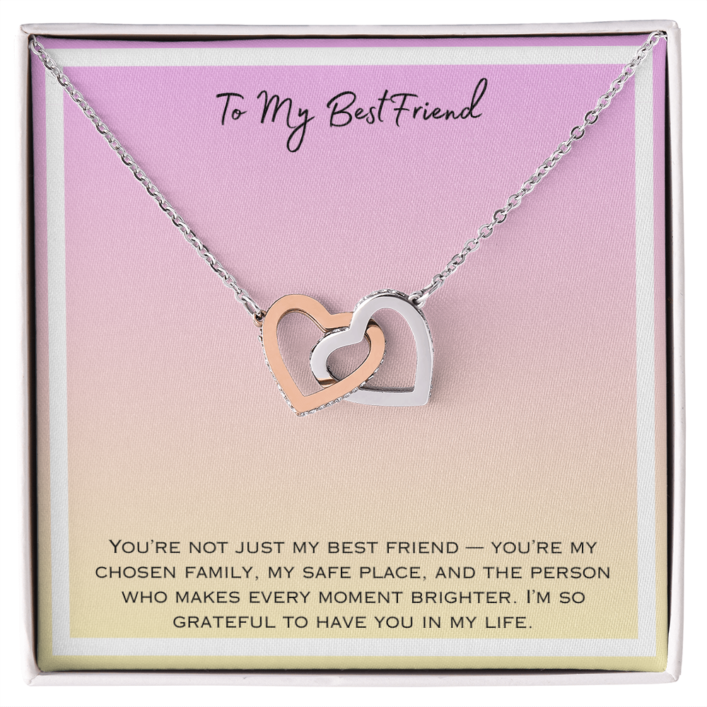 To My Best Friend Interlocking Hearts Necklace