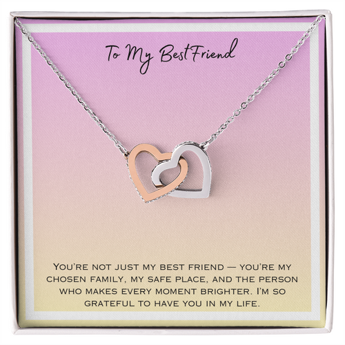 To My Best Friend Interlocking Hearts Necklace