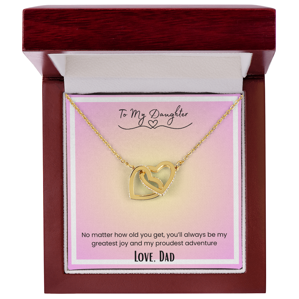To My Daughter, From Dad Interlocking Hearts Necklace