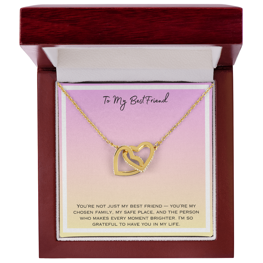 To My Best Friend Interlocking Hearts Necklace